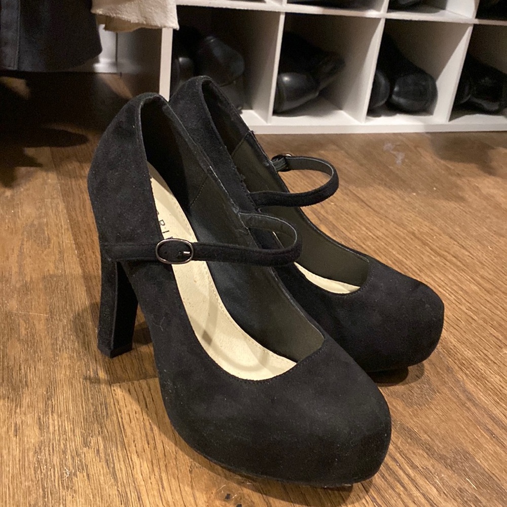 Torrid Black Faux Suede Mary Jane Platform Heel (WW)